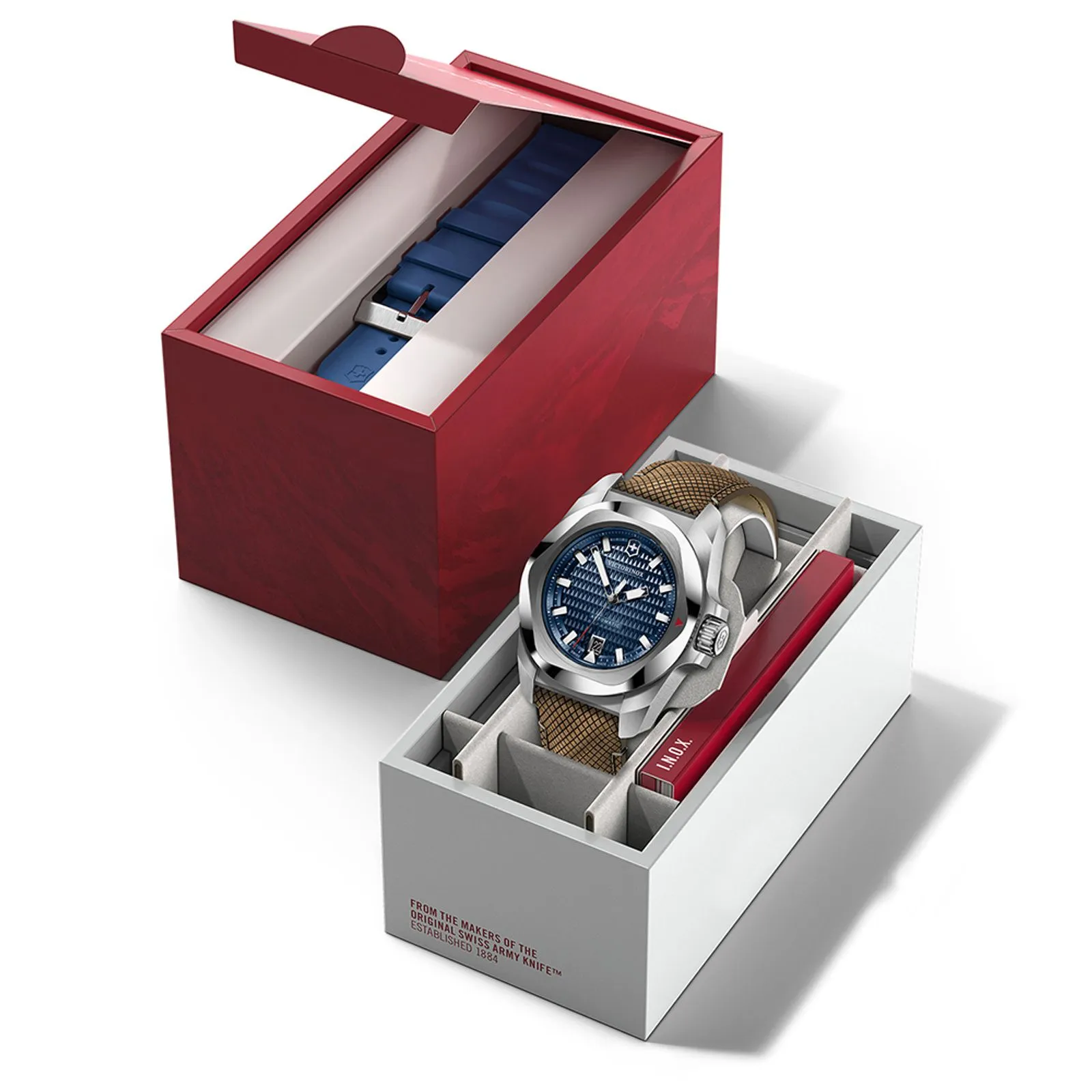 Victorinox Stainless Steel Men's Watch with 2 Wood and Rubber Straps - Image 4